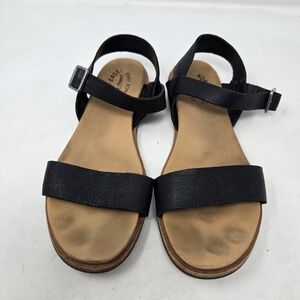 Kork Ease Women’s Black Leather Ankle Strap Sandals Size 11